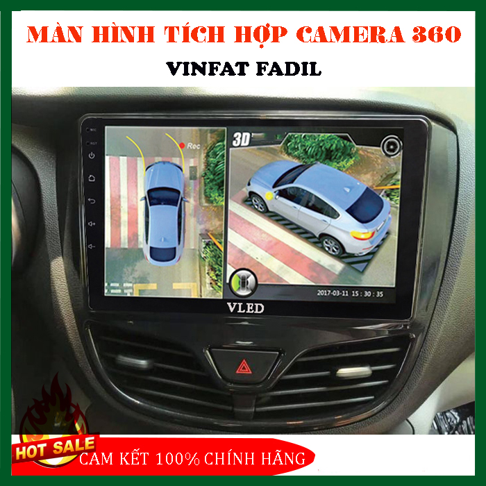 Combo màn hình kèm camera 360 cho xe VINFAT FADIL - gia man hinh android cho xe hoi, camera hành trình trên ô tô, đồ chơi nội thất xe hơi, lắp camera lùi cho ô tô