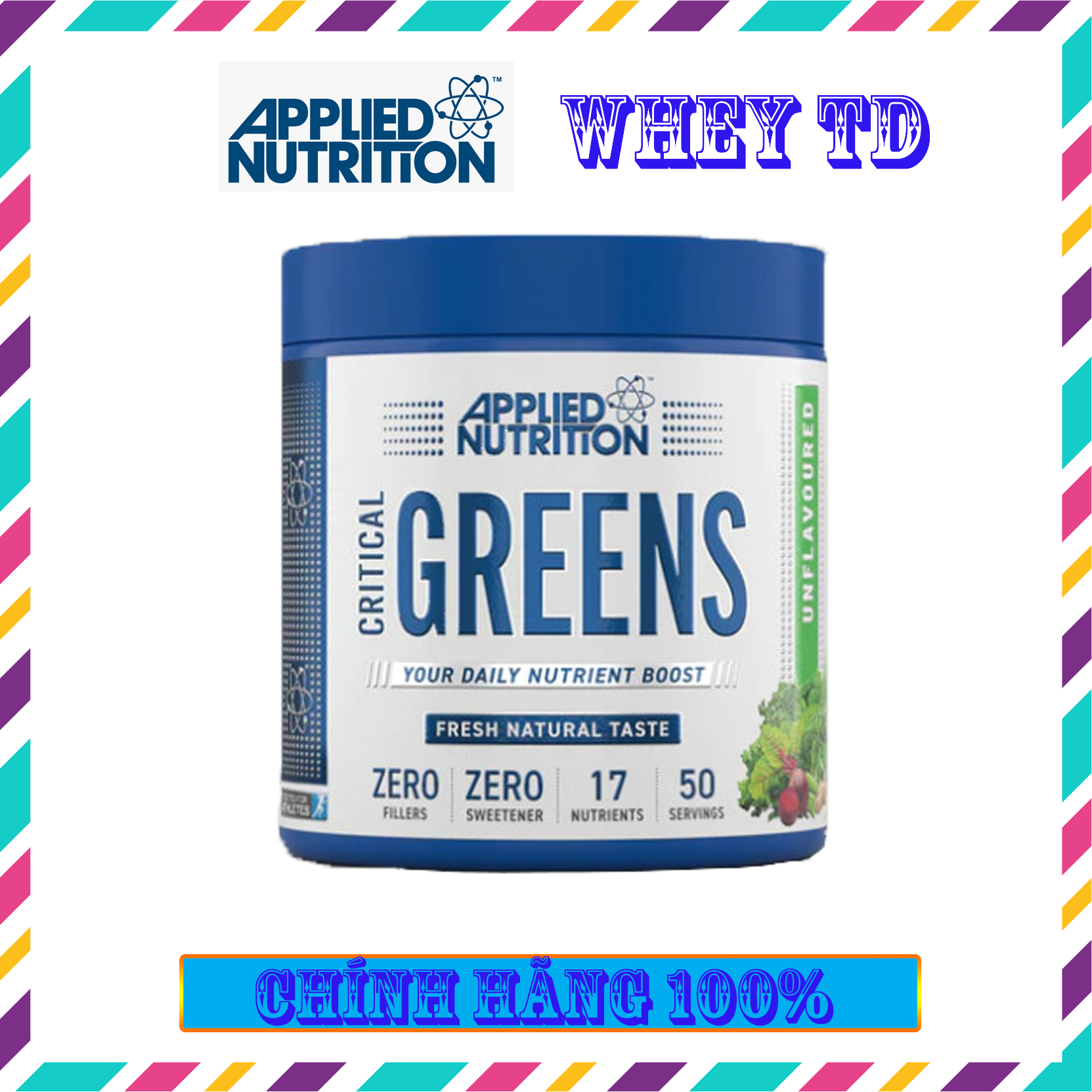 Bột rau quả Applied Nutrition Critical Green 250G bổ sung chất xơ và vitamin