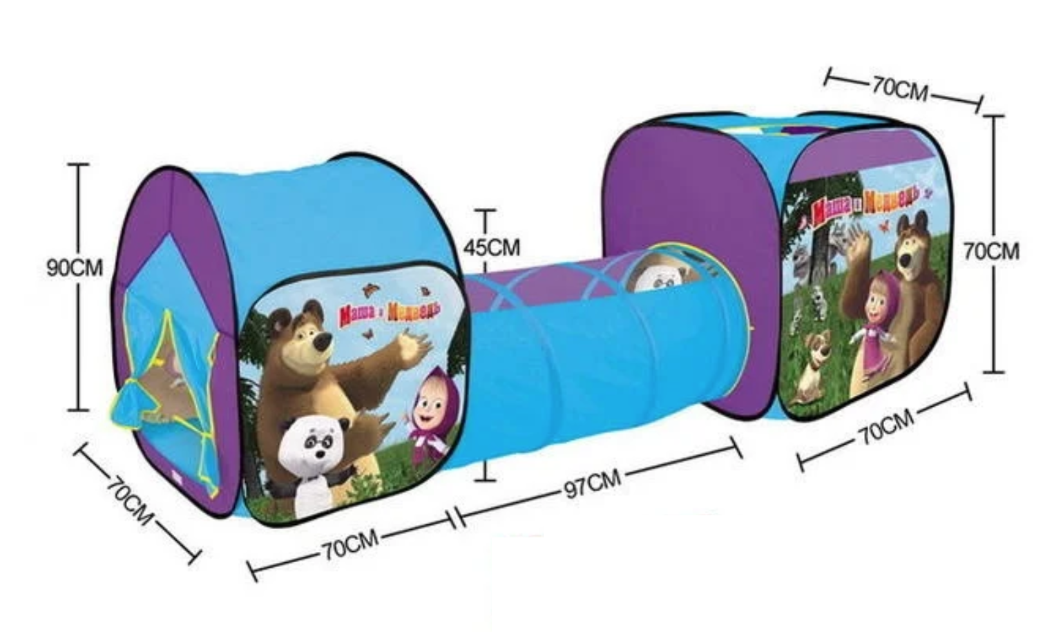 Nhà bóng chui ống 3 khoang ngôi nhà của gấu 995-7093C - nhà banh, quây bóng, do choi tre em