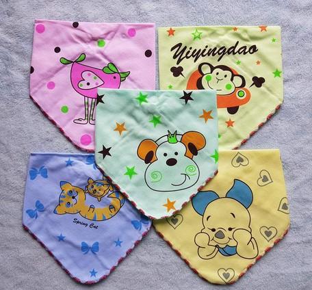 Combo 5 khăn tam giác màu cotton 2 lớp cho bé