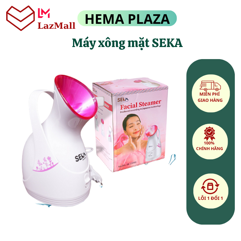 Máy xông hơi mặt Seka, máy xông mũi họng, máy xông hơi mặt phun sương Seka công suất 280W dung tích 55ml, máy xông mặt công nghệ nano giữ ẩm làm sạch da mặt, hàng chính hãng, bảo hành 12 tháng
