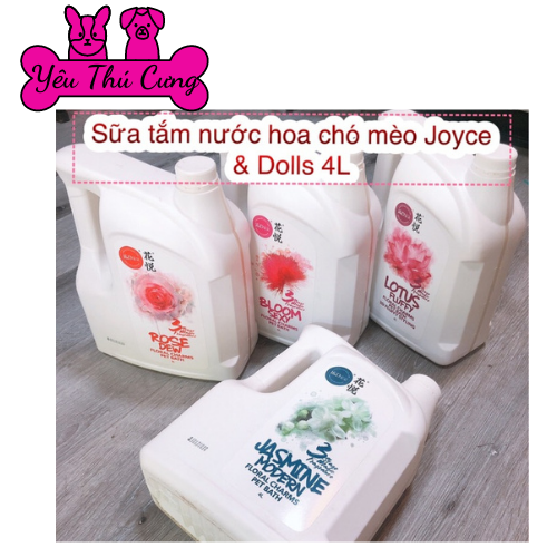 Sữa tắm nước hoa cho chó mèo joyce & dolls 4l-chai chiết 500ml-yêu thú cưng