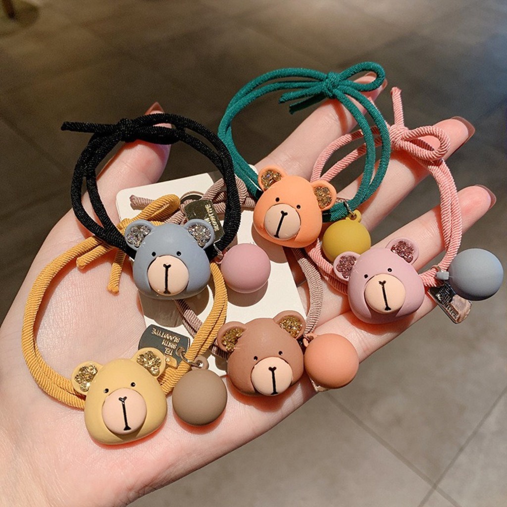 Dây Buộc Cột Tóc Hàn Quốc Cute Hình Gấu Đẹp Dễ Thương Cho Bé Gái