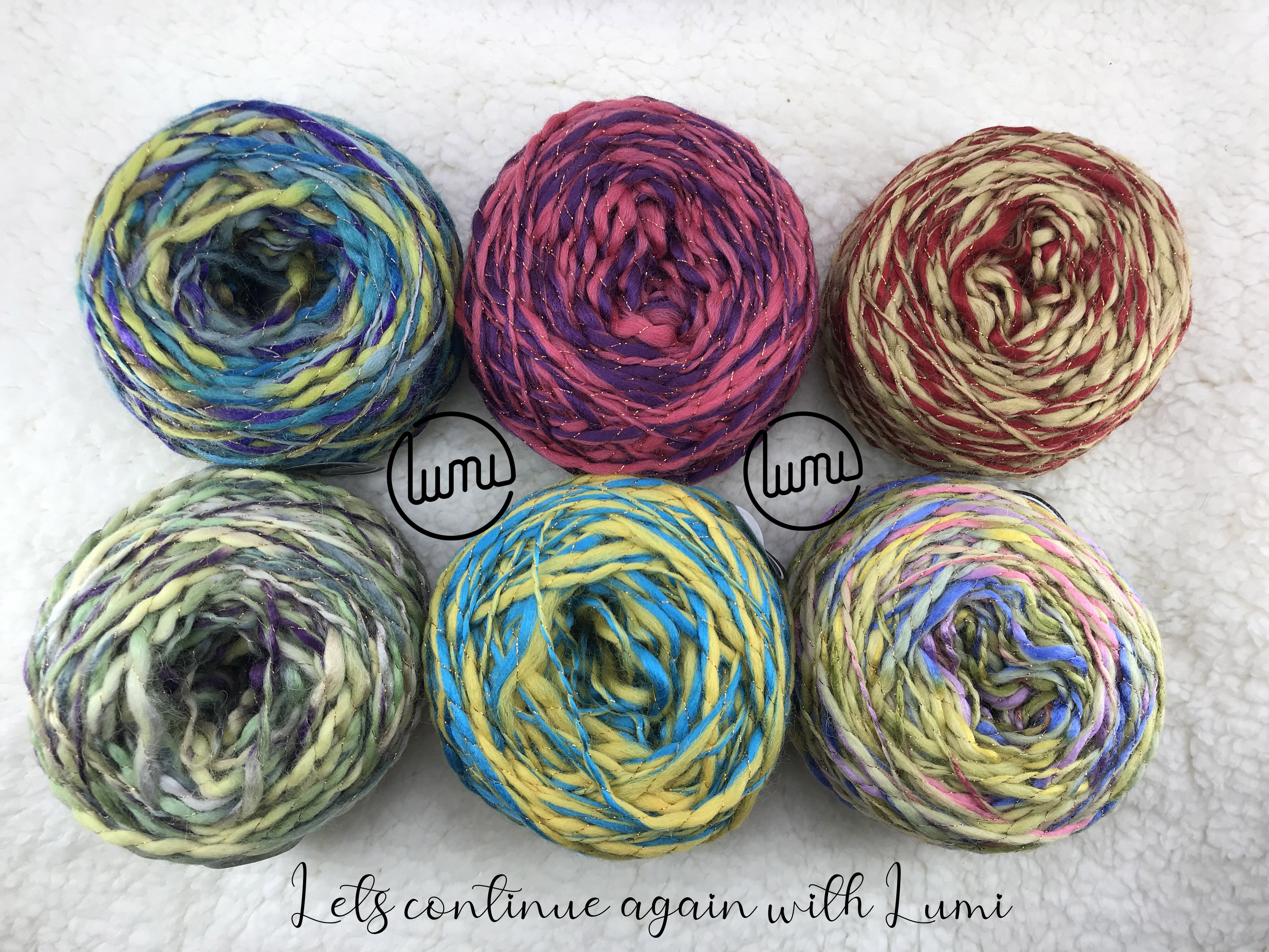 Lumi - MS01-MS06  Len Giả Cừu Cỡ Sợi Lớn Thích Hợp Đan Móc Áo Thu Đông