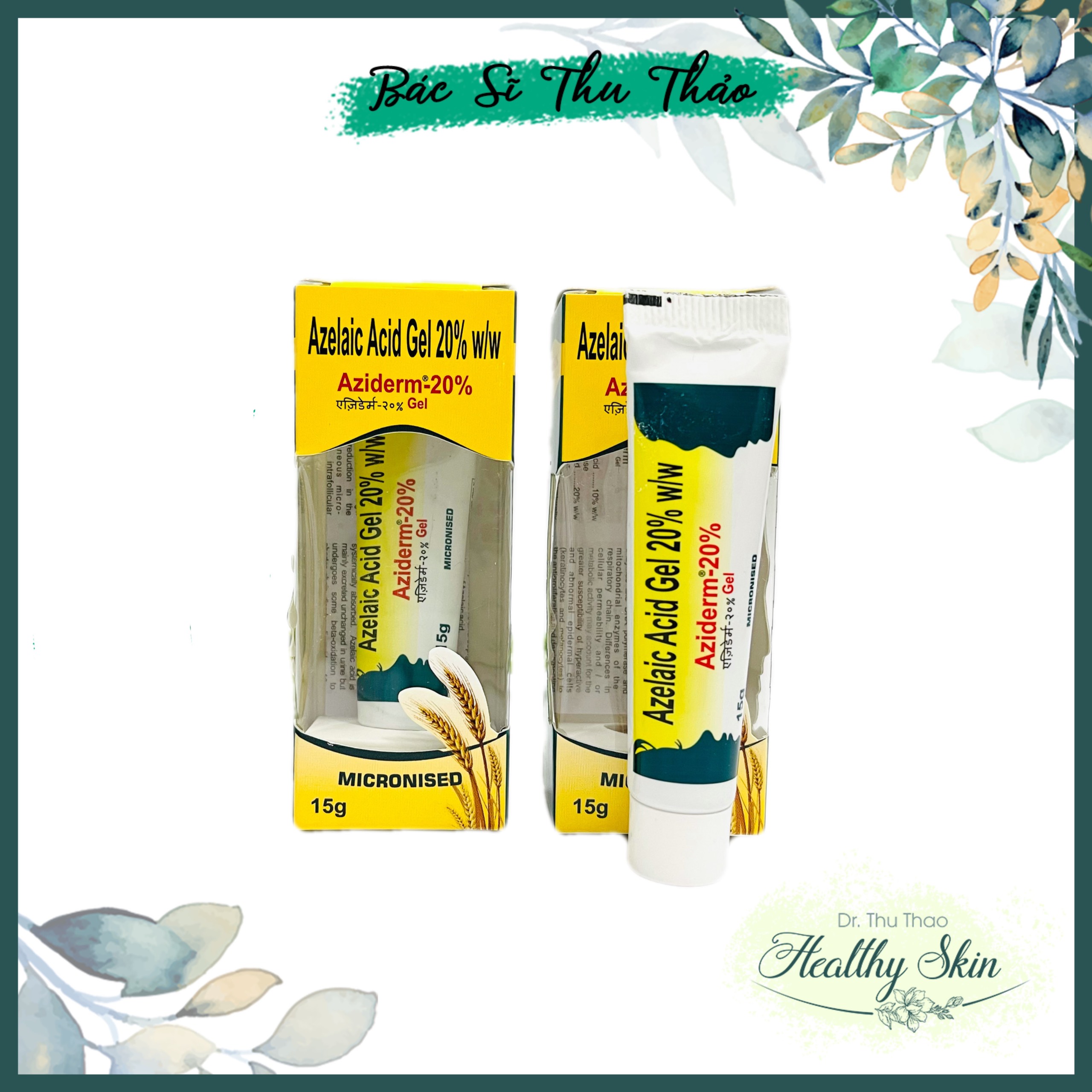 Gel giảm mụn giảm thâm aziderm