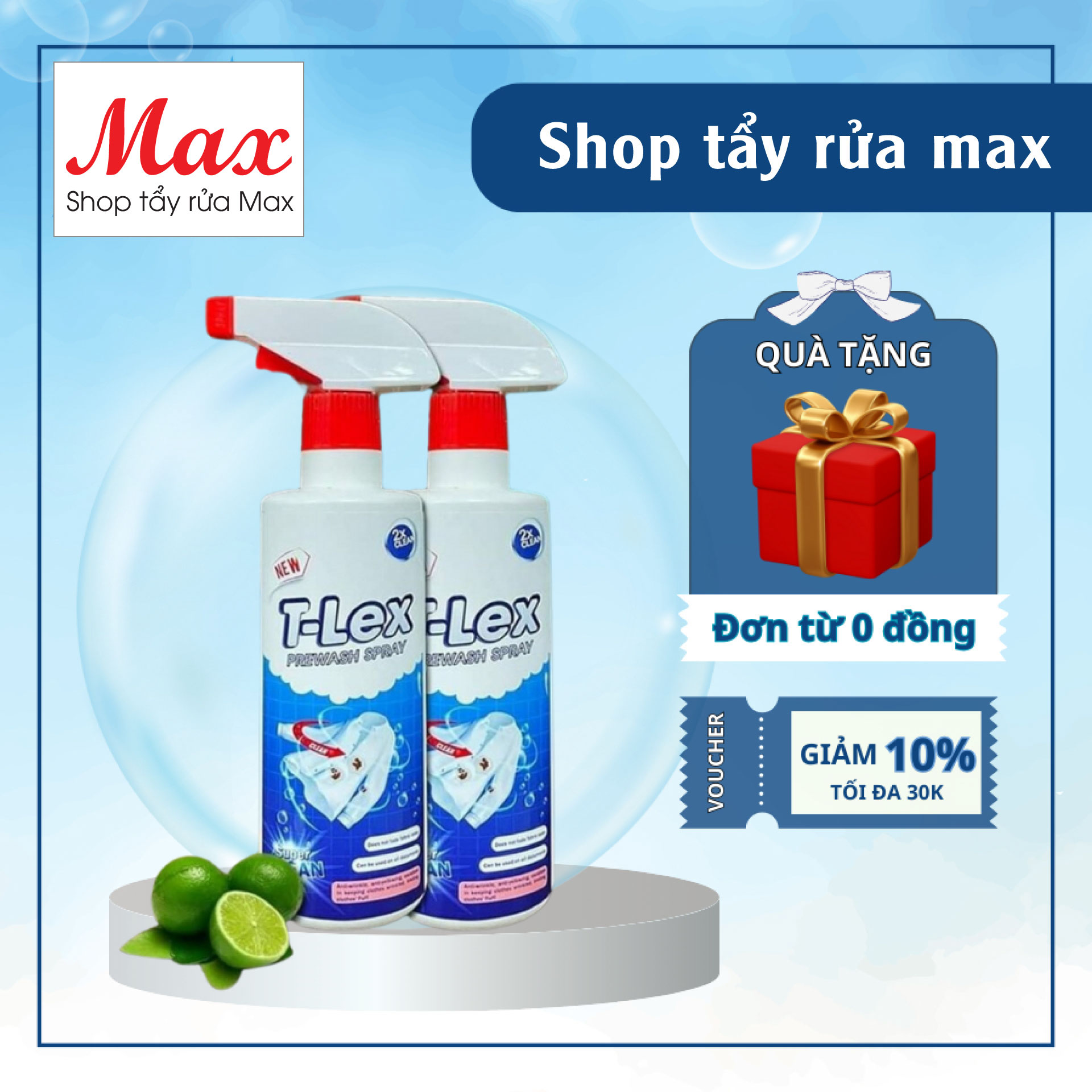 Tẩy quần áo -Dung dịch thuốc Tẩy Trắng Quần Áo T-LEX Tẩy Mốc,Ố Vàng Quần Áo,Vết Bẩn -Loại Bỏ Mốc, Bảo Vệ Quần áo