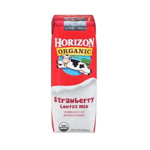 Sữa hữu cơ tách béo vị dâu horizon 236ml