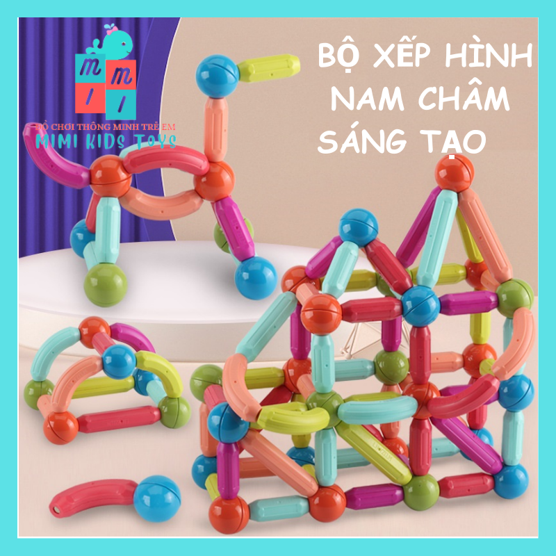 Đồ chơi xếp hình nam châm, xếp hình lego thông minh cho bé - đồ chơi phát triển trí tuệ cho bé