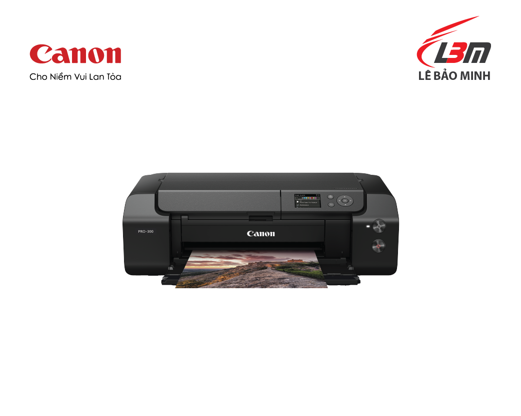 Máy in canon pixma pro-300 (máy in ảnh chuyên nghiệp khổ a3+ với 10 màu mực pfi-300 , wi-fi, lan..)
