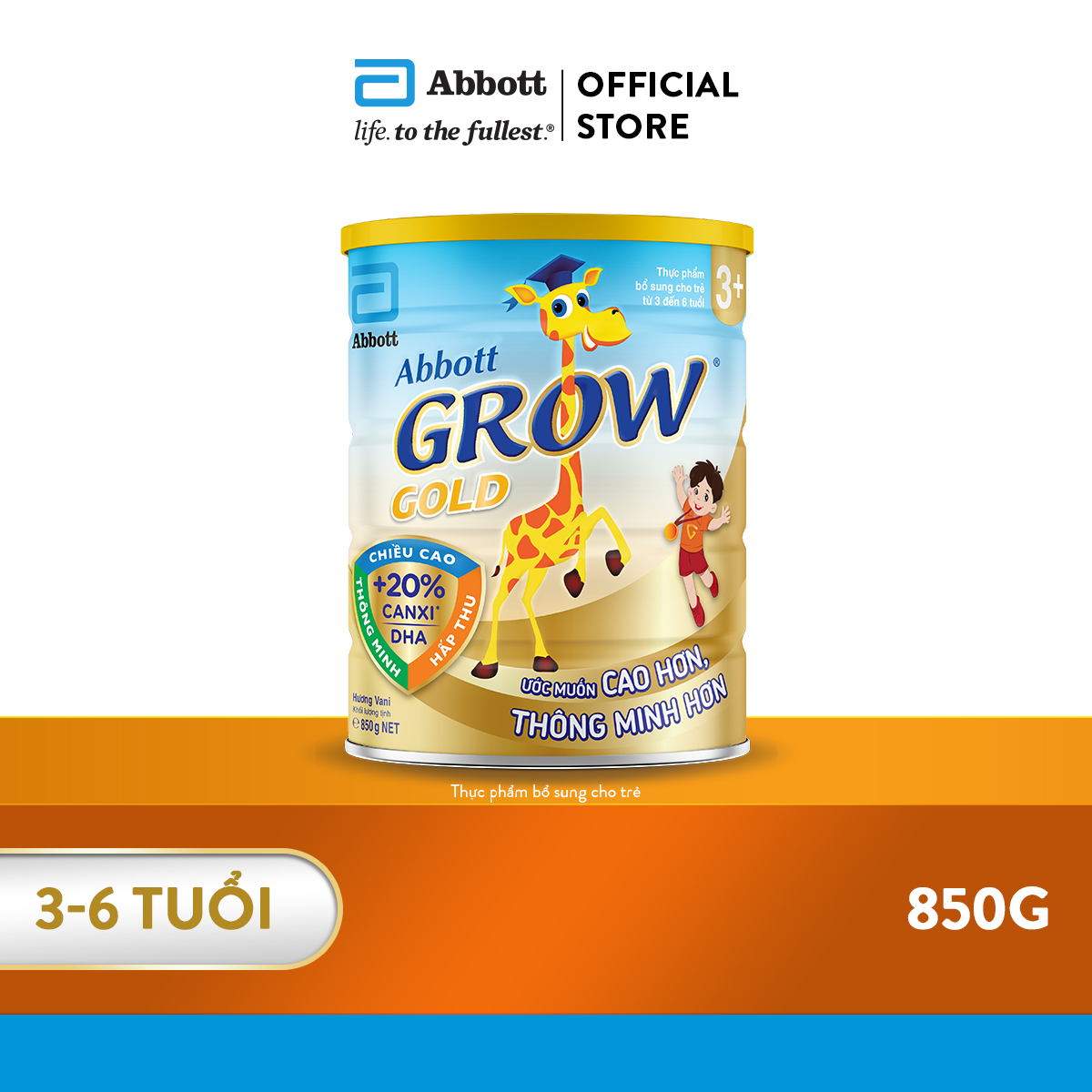 Lon sữa bột Abbott Grow 3+ 850g