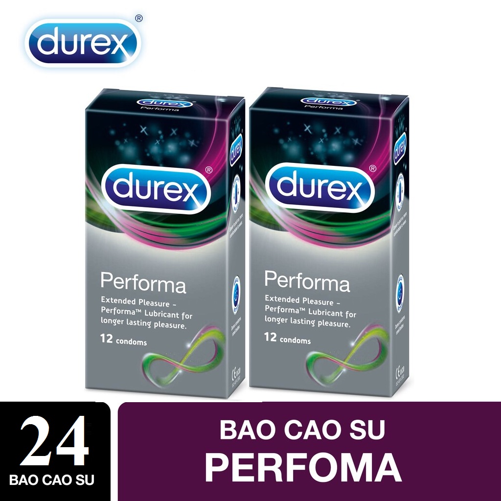 [HCM][ Durex Performa ] Bộ 2 Hộp Bao cao su Durex Performa 12 bao / Hộp.