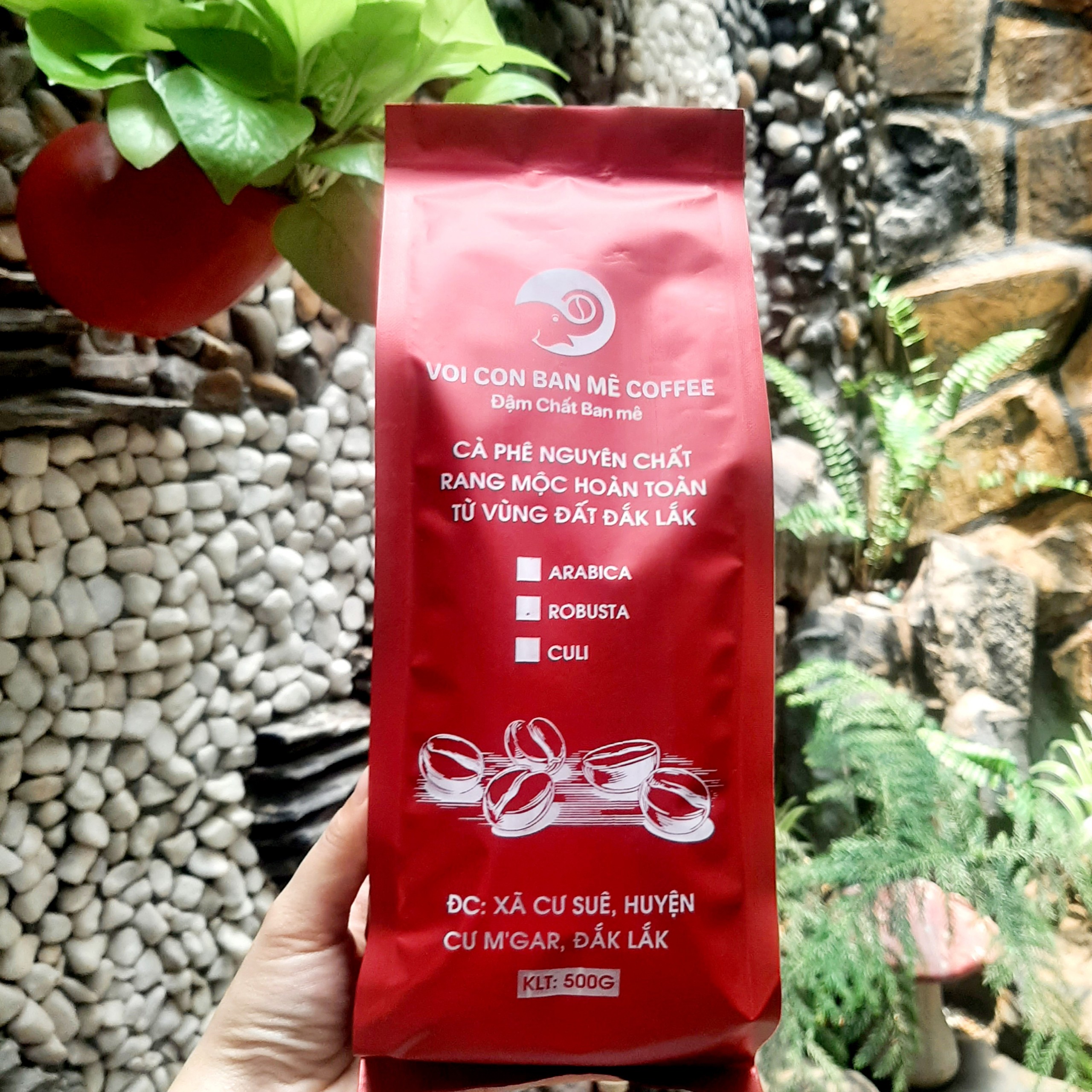 500g cà phê Robusta S18 Daklak, nguyên chất 100%, rang mộc, không bơ