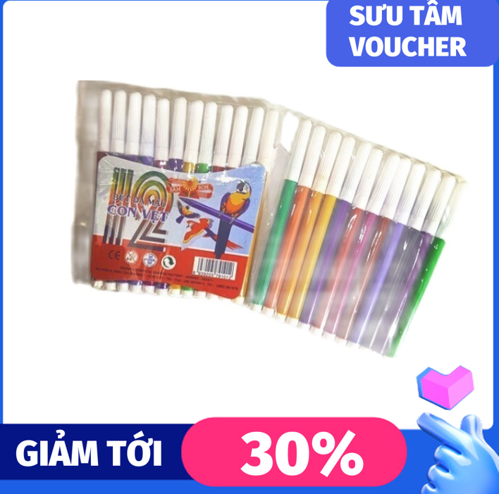 5 vỉ bút dạ màu sài gòn - bút dạ 12 màu hàng đẹp