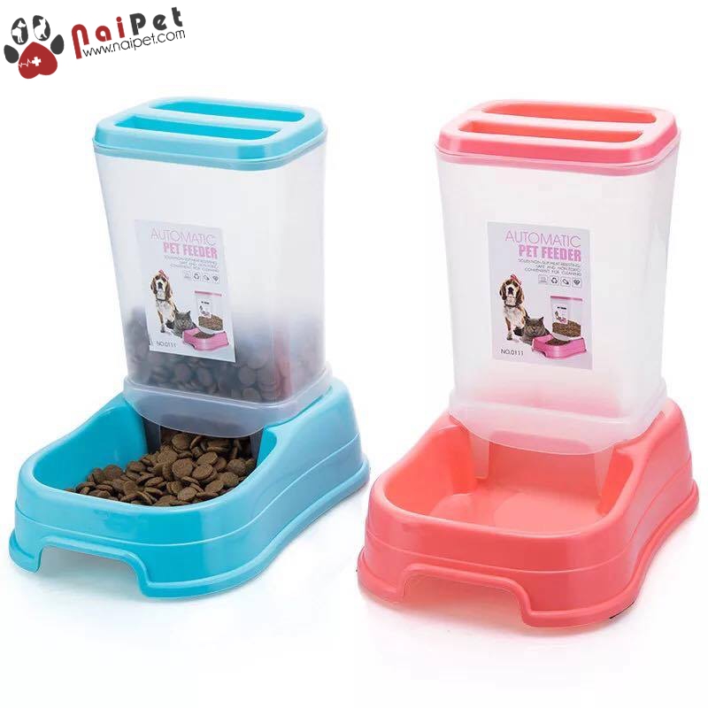 Bát ăn tự động hình hộp cho chó mèo 350ml