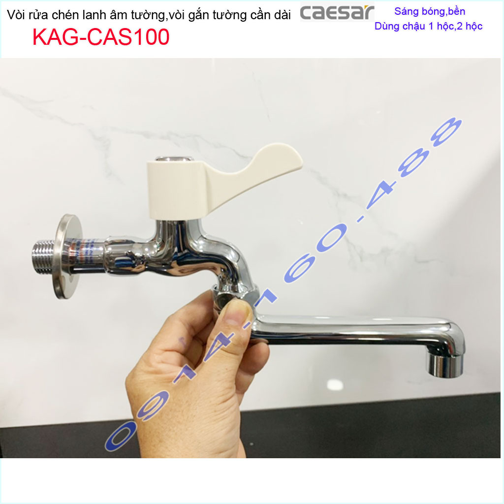 Vòi bếp lạnh gắn tường Caesar KAG-CAS100 vòi lạnh gắn tường cần dài vòi chậu rửa chén bát âm tường xả nước mạnh siêu bền