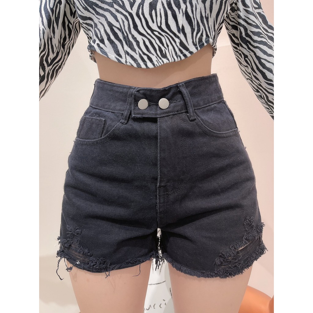 Quần short jean nữ rách bw 2 nút 3158