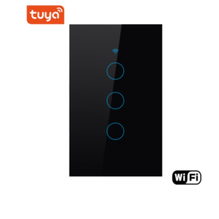 Bộ Công tắc điều khiển từ xa Wifi 3G4G app Smart Life Tuya 3 nút hình chữ nhật màu đen điều khiển 3 thiết bị đèn điện máy bơm công tắc nhà thông minh Uy Tín 1 Đổi 1