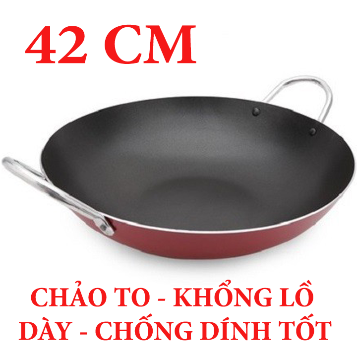 Chảo 2 quai sâu lòng chống dính size 42 cm/Chảo KyOFa Cao Cấp dày to/Chảo chiên xào loại lớn