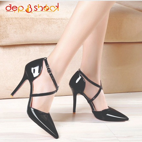 Giày cao gót 7p bít muic hậu chéo big size
