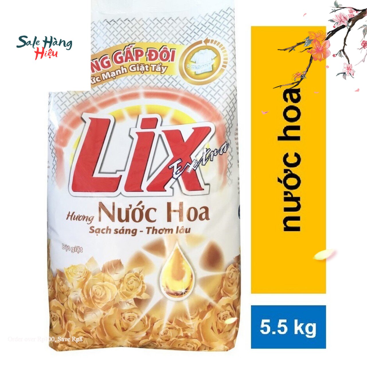 Bột Giặt Lix 5,5kg Hương Nước Hoa - Hàng Chính Hãng Lixco