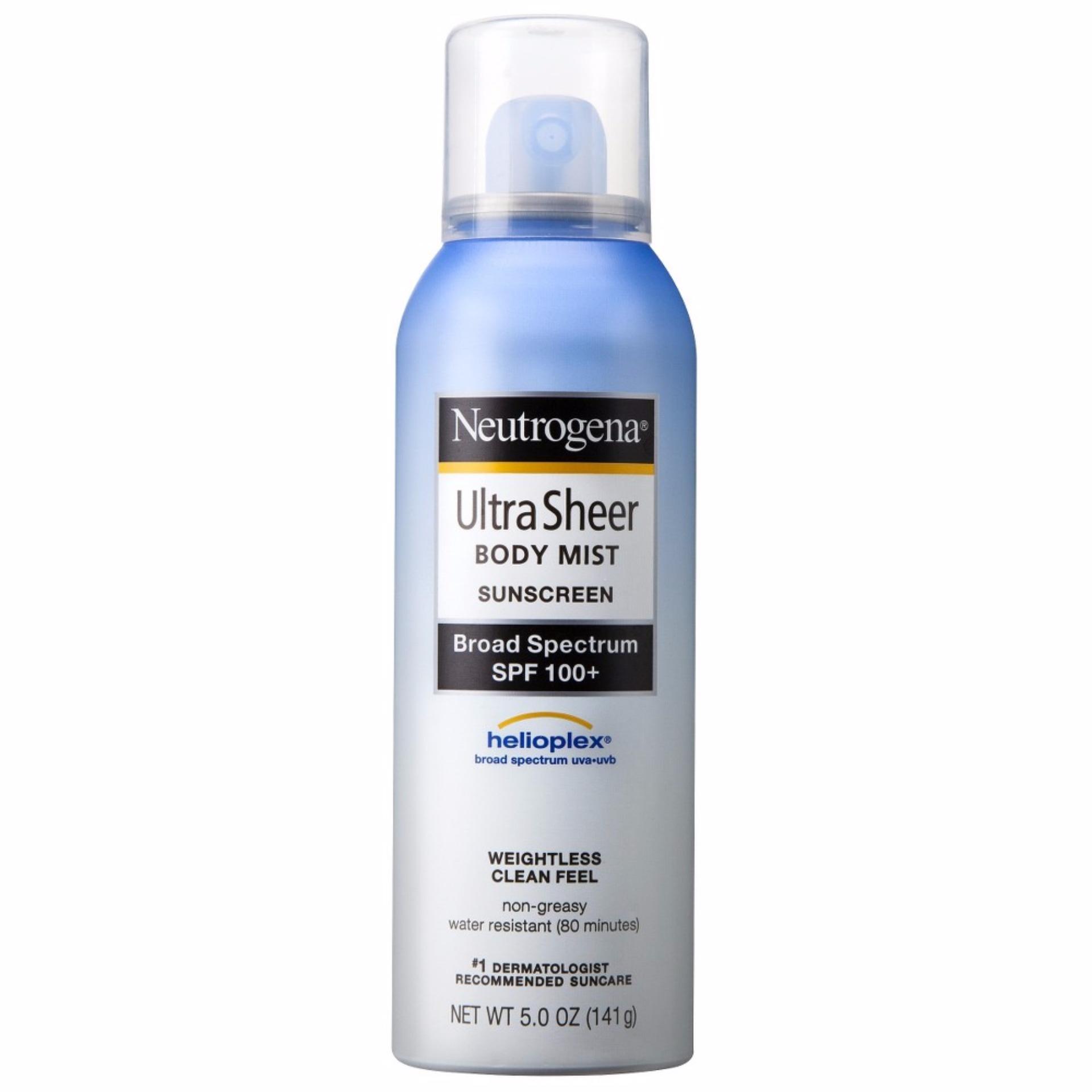 Xịt chống nắng neutrogena ultra sheer body mist sunscreen spf 100+ 141g