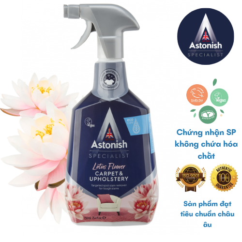 Bình xịt tẩy vệ sinh vải áo khoác nỉ thảm giày khử mùi hương sen Astonish C6720 750ml