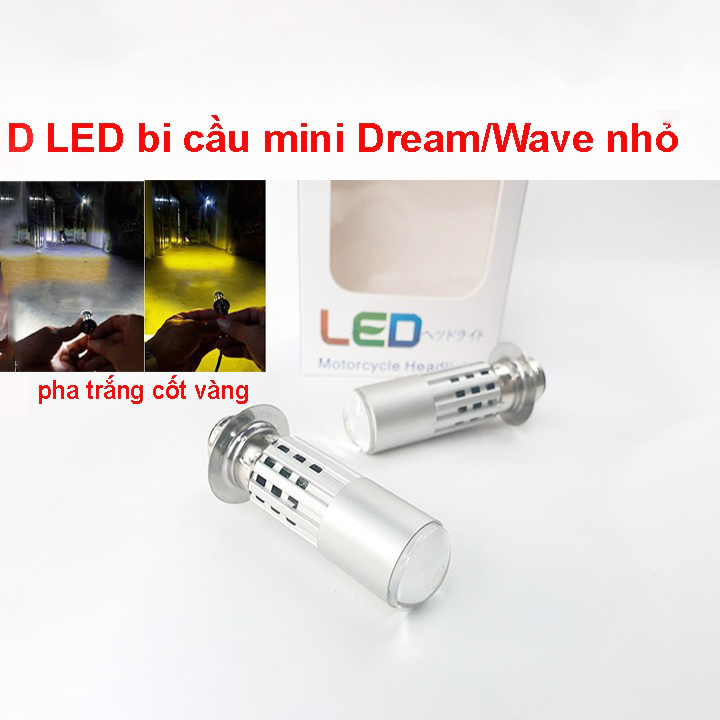 đèn led chân m5 đèn led xe máy wave 100 , dream cos vàng pha trắng siêu sáng siêu gom