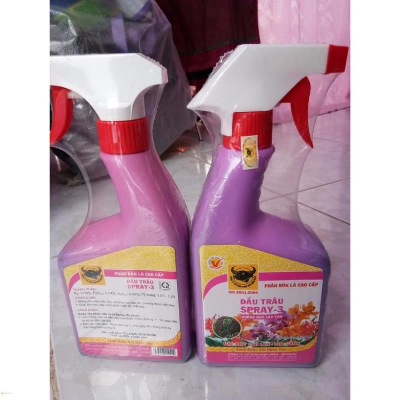 Set 2 chai phân bón lá dưỡng hoa lâu tàn đầu trâu spray-3 dạng xịt