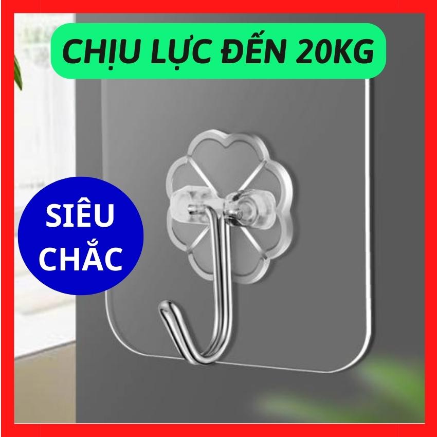 [LOẠI 1 - TREO 20Kg] Combo 20 móc dán tường chịu lực trong suốt 6x6cm Độ bám dính tốt Dễ sử dụng Dán được trên nhiều bề mặt
