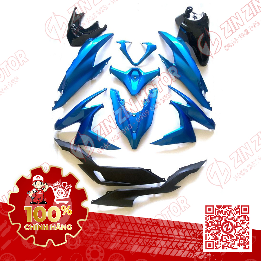 Bộ dàn áo xanh candy Click18 (11 món) chính hãng Honda Thailand