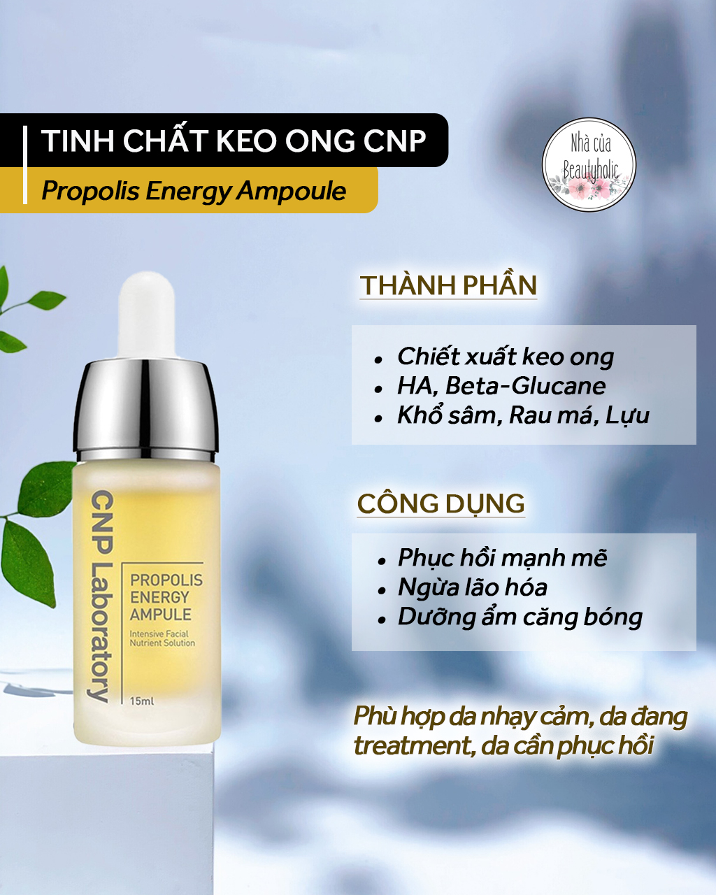[HCM][Nhacuabeautyholic] Tinh chất keo ong CNP Laboratory Propolis Energy Ampule