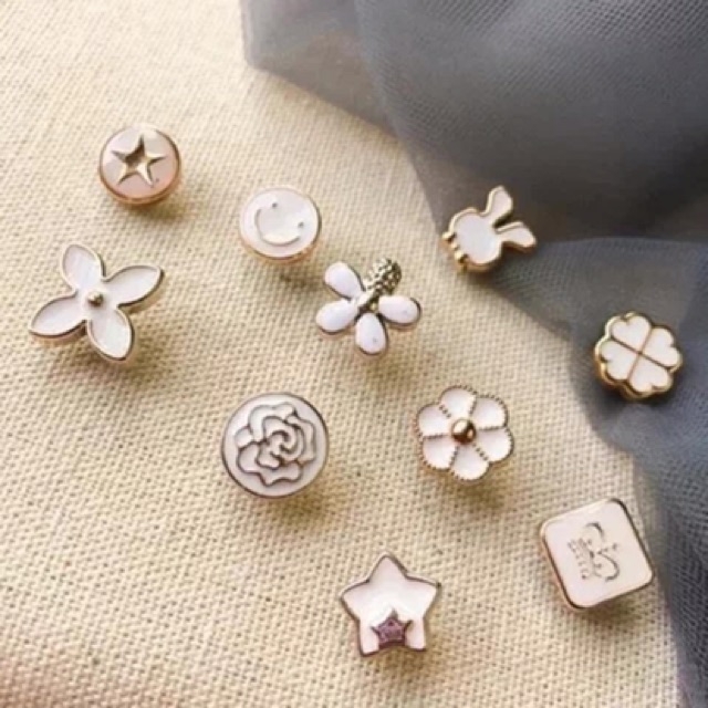 Set 10 khuy cài áo xinh xắn tiện lợi (giao ngẫu nhiên)