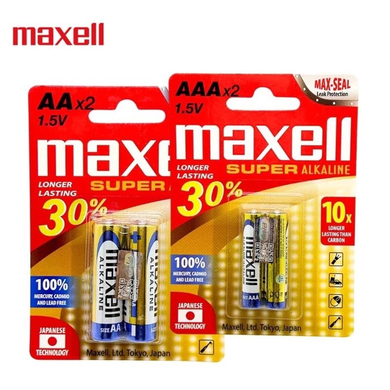 [Hàng chính hãng] Vỉ 2 Viên Pin AA / Pin AAA Maxell Super Alkaline 1,5V pin điều khiển pin tiểu pin đũa