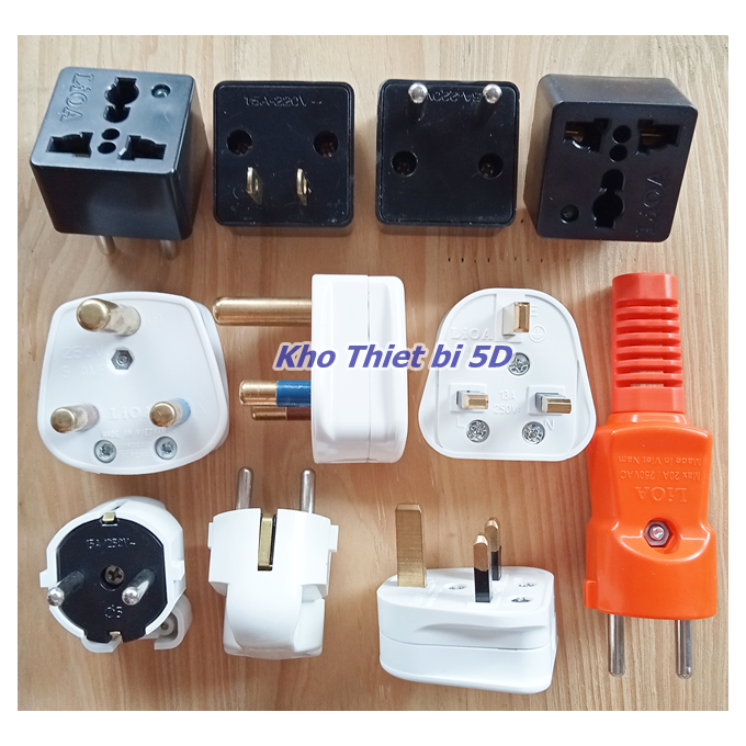 Phích cắm - ổ cắm nối 2 chấu, 3 chấu lioa - chính hãng