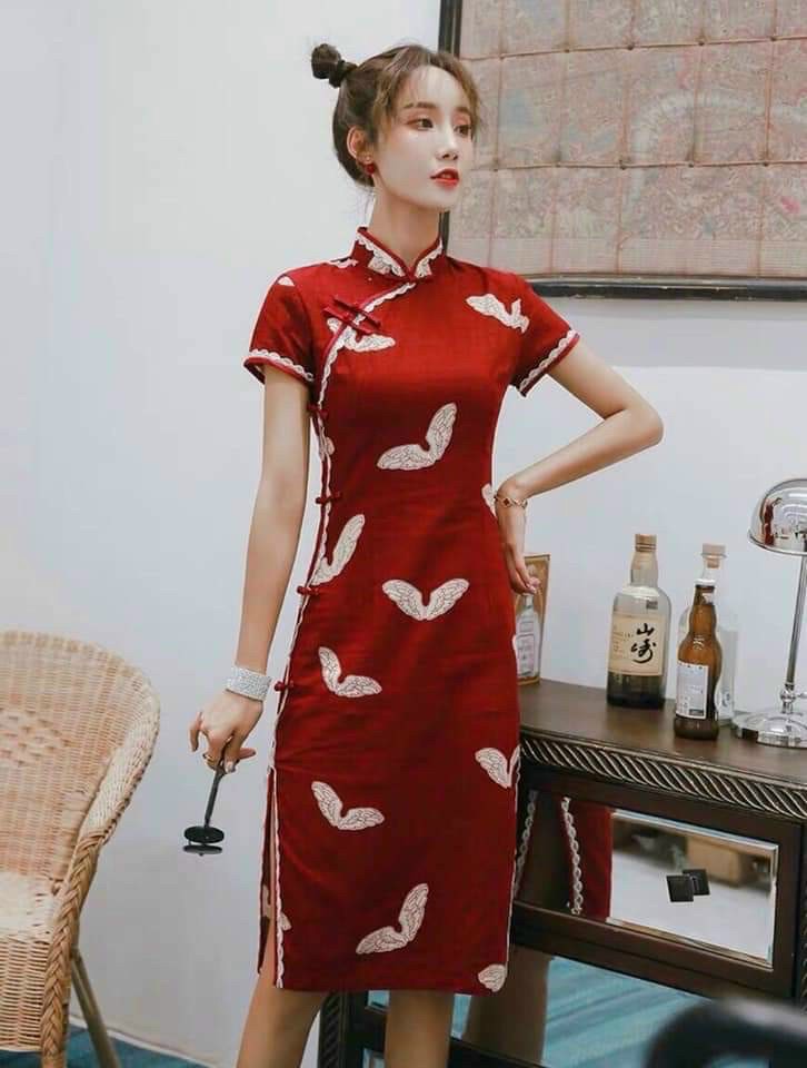 Đầm sườn xám dáng ngắn xinh đẹp