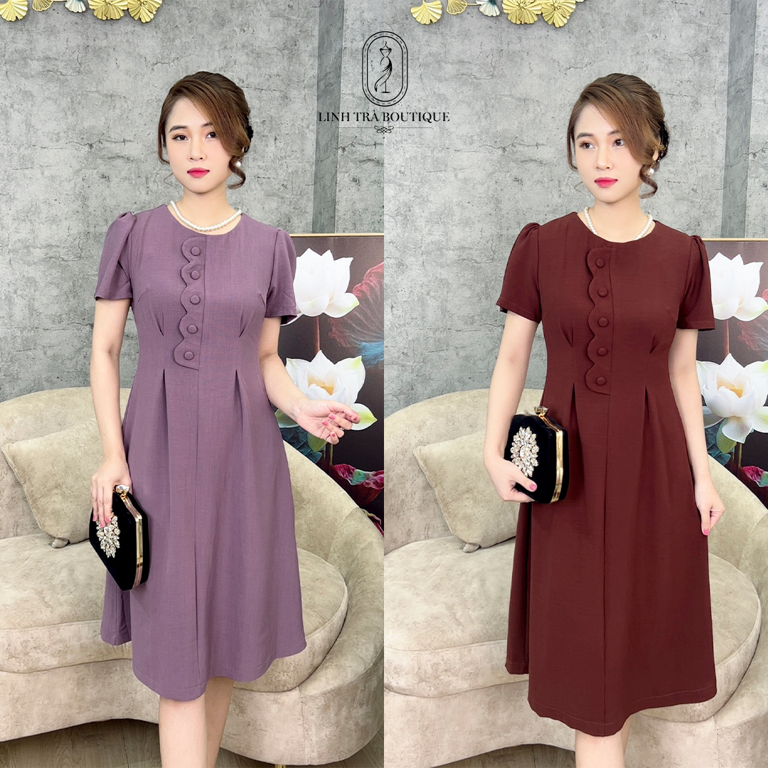 Đầm quý bà cao cấp sang chảnh trang nhã thanh lịch cực xinh sang trọng đi làm đi tiệc