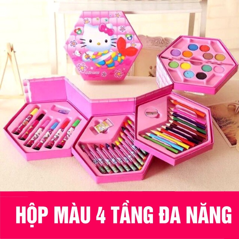 [HCM]HỘP BÚT CHÌ MÀU 3 TẦNG CÓ THỂ XOAY VỚI HOẠ TIẾT HỌAT HÌNH DỄ THƯƠNG GIÚP BÉ SÁNG TẠO HƠN KHI VẼ TRANH