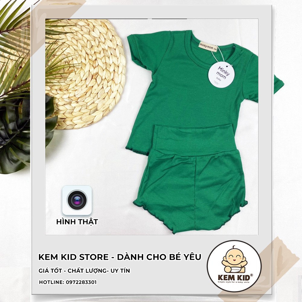 [Vải Cao Cấp] Bộ Minky Mom Thun Len Gân Chip, vải thun lạnh siêu mát, mềm mịn thấm hút mồ hôi cho bé