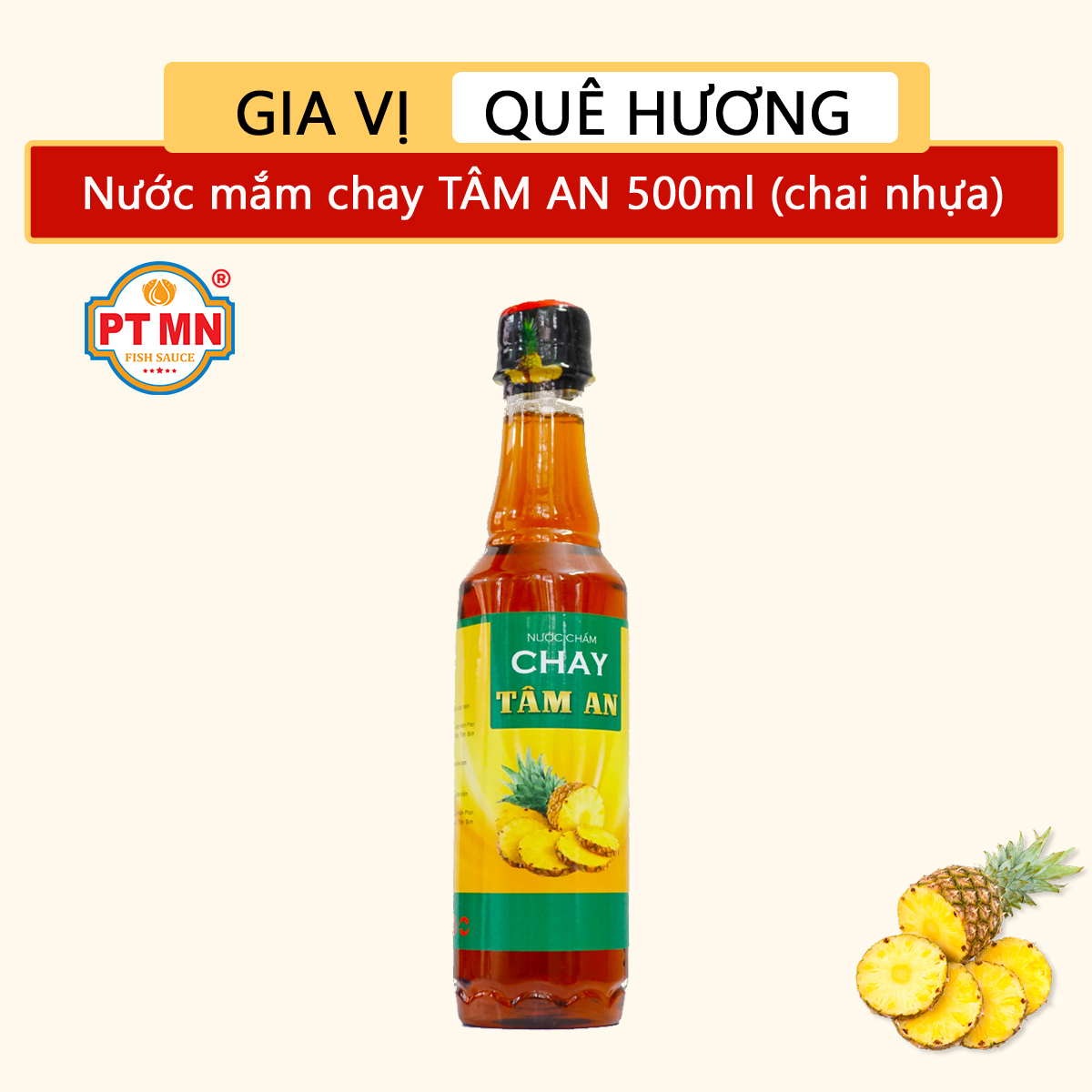 Nước mắm chay Tâm An trái thơm 330ml chai nhựa