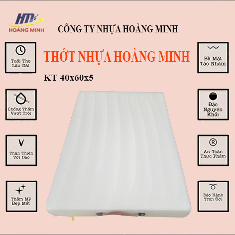 thớt nhựa nhà hàng, thớt nhựa công nghiệp, 40x60x5cm, cắt theo yêu cầu khách hàng