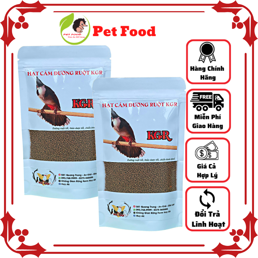 Hạt cám đường ruột huy ak, cám huy ak, cám đường ruột. 200gr pet food shop