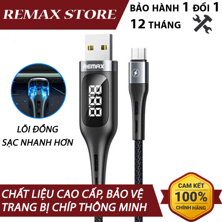 Cáp sạc Remax RC-096a cổng Type C tích hợp màn hình Led báo dòng điện
