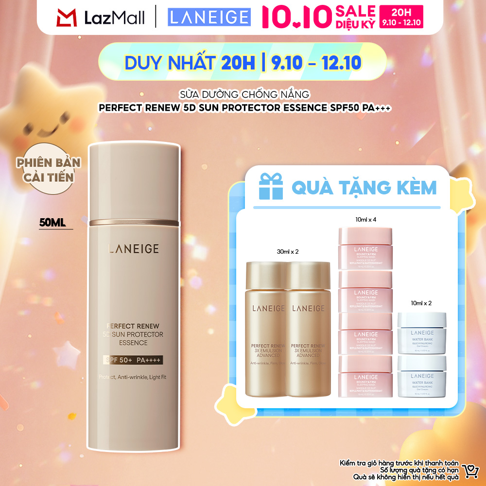 Sữa dưỡng chống nắng Laneige Perfect Renew 5D Sun Protector Essence SPF50 PA+++
