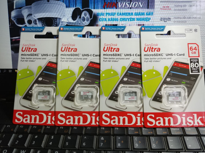 Thẻ Nhớ MicroSD Sandisk Ultra Class 10 64GB, 32GB, 128GB Chính hãng, Bảo Hành 36 tháng