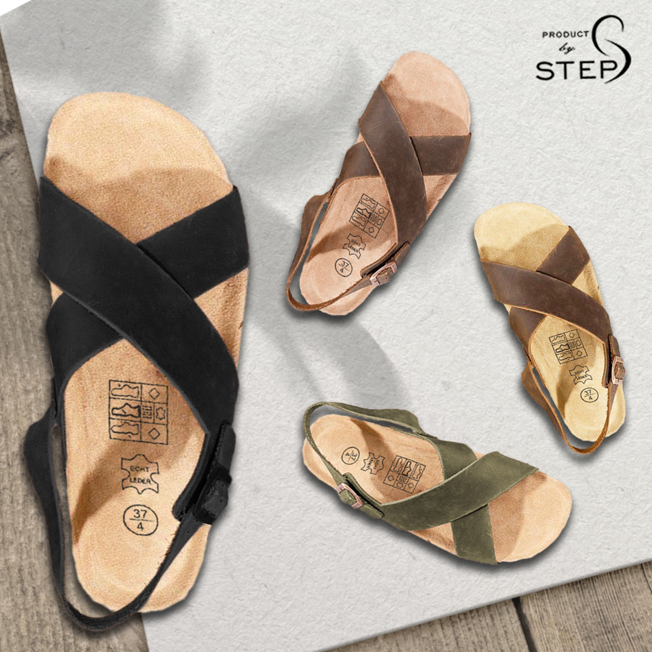 [Sandal} Giày đế trấu Da thật Quai chéo