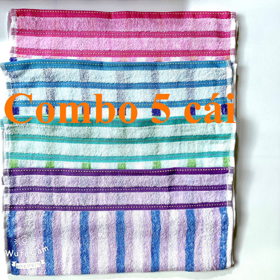 Combo 5 khăn mặt Thái Lan Folina, khăn tắm thấm hút nước tốt