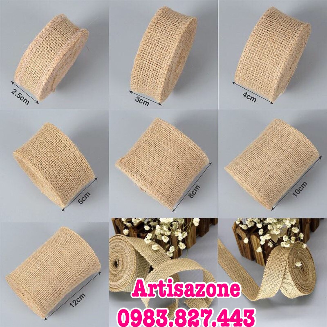 Vải bố bản trang trí, làm đồ handmade (bản rộng 10cm/ 14cm) - Dài 01 mét