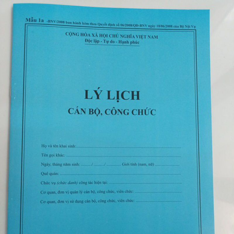 Lý lịch cán bộ công chức