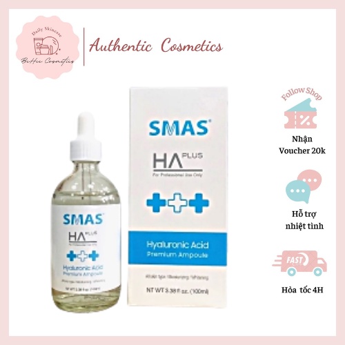 Serum cấp nước sáng da smas ha plus hyaluronic acid - 100ml