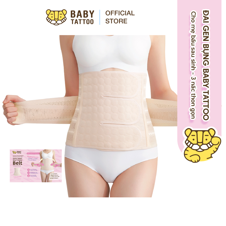BABY TATTOO Đai Nịt Bụng Sau Sinh 3 Đai, Chuyên Dụng Cho Mẹ Bầu Sinh Mổ, Giúp Định Hình Vóc Dáng, Nâng Đỡ Cơ Bụng